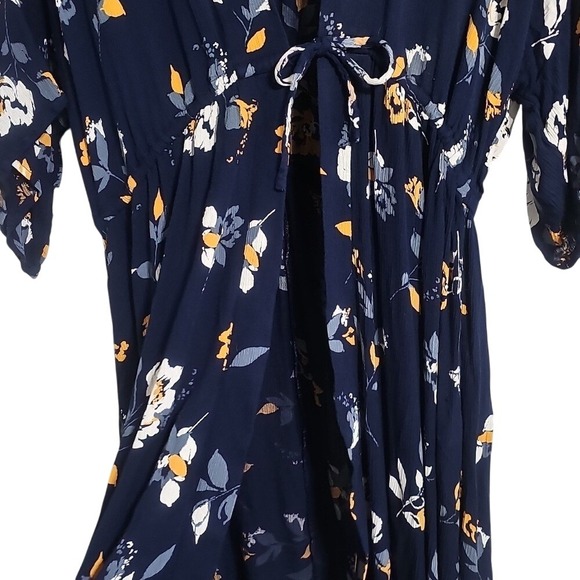 Floral Kimono Maurices Navy Blue Yellow White Kimono Size S/M EUC - Picture 4 of 6